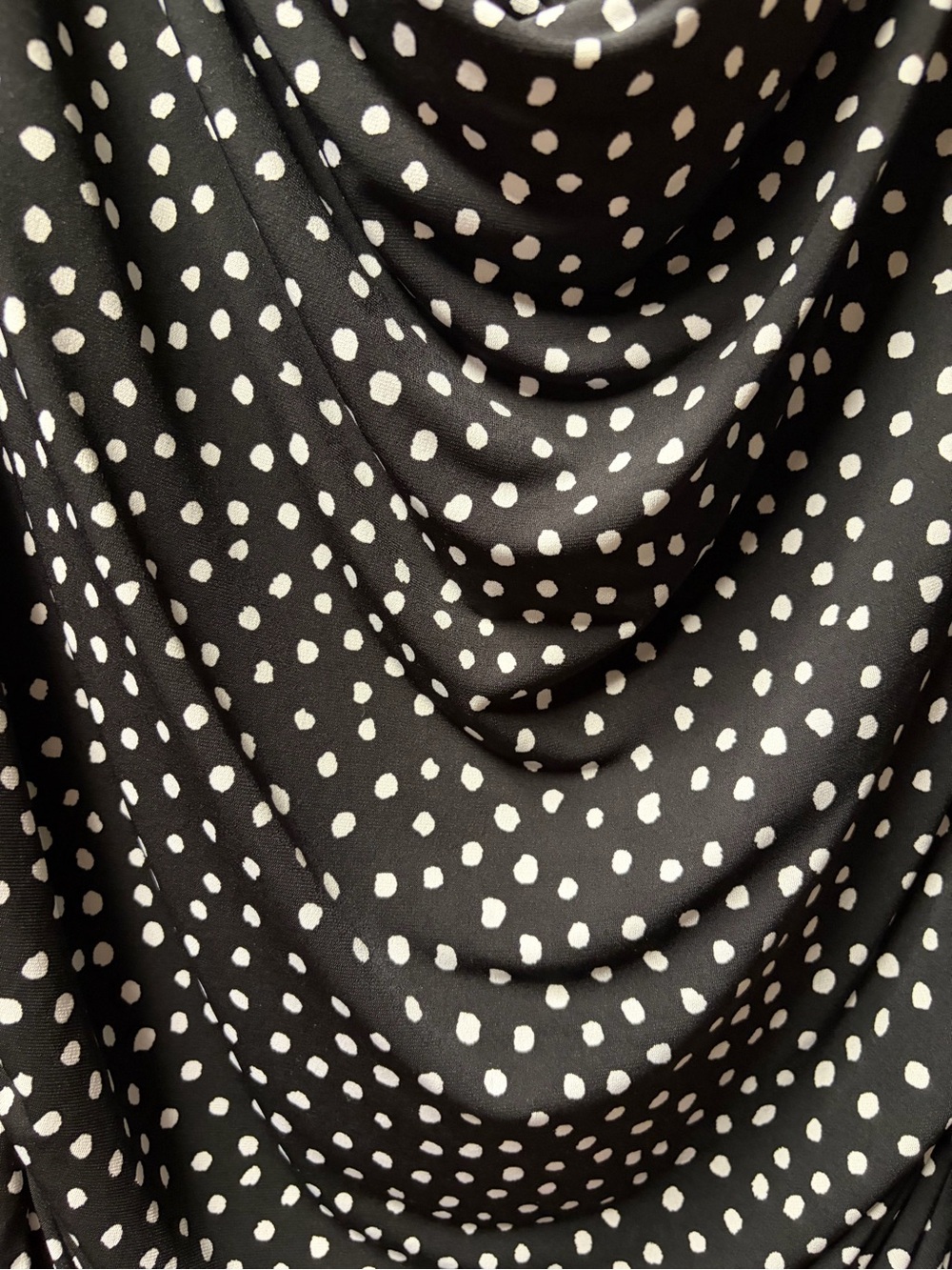 Chaus Black Top with White Polka Dots - Picture 2 of 3
